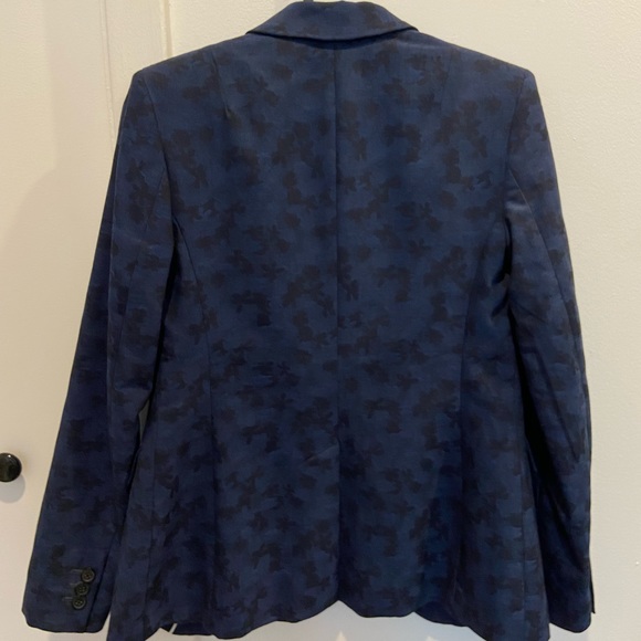 Banana Republic X Marzotto Wool Blazer in Patterned Navy - Picture 3 of 4